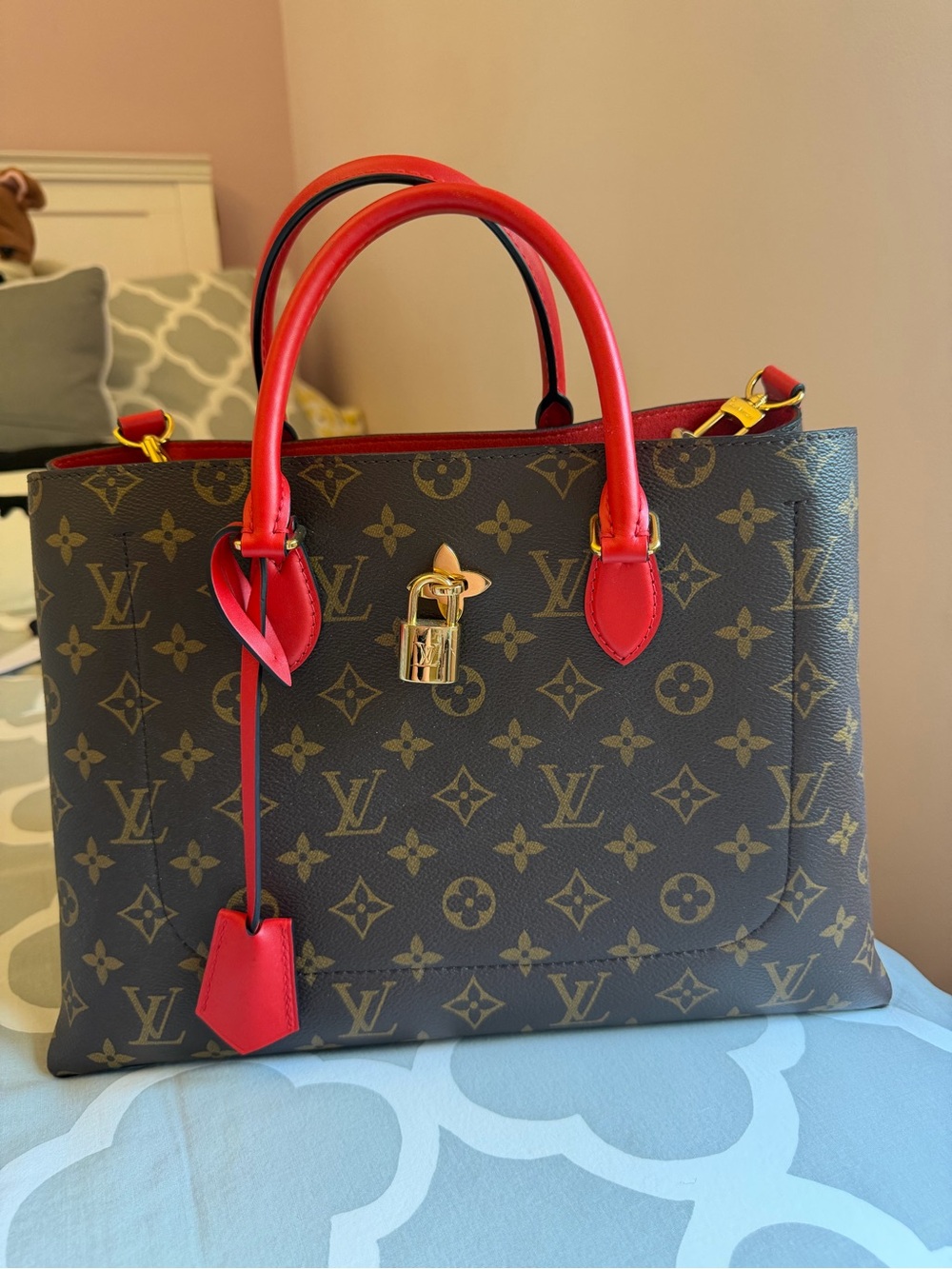 Louis Vuitton Monogram Satchel with Red Trim - Picture 2 of 11